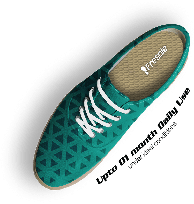 green-shoe-with-text-on-right